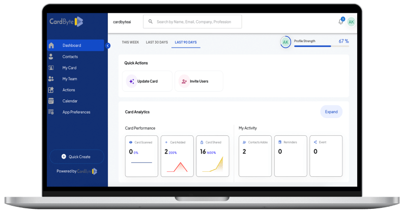CardByte Enterprise dashboard